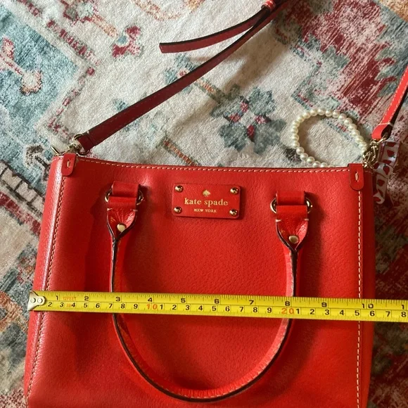 Kate Spade Red Satchel Crossbody with Structured Design - Picture 14 of 16